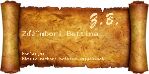 Zámbori Bettina névjegykártya