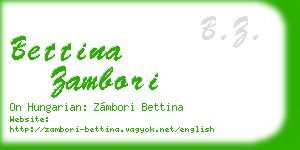 bettina zambori business card